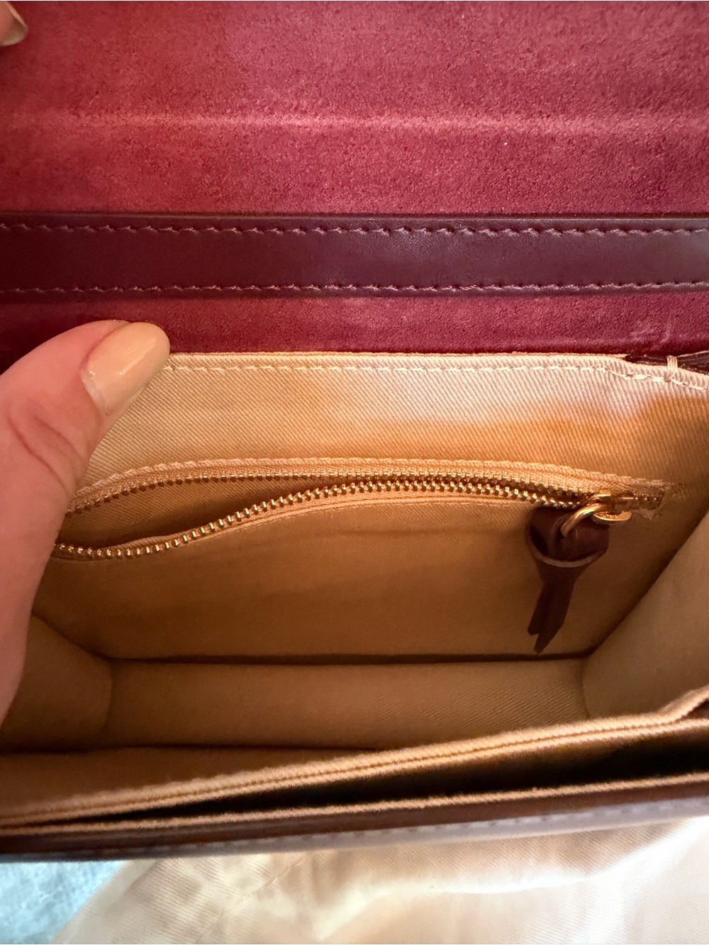 Frame Le Signature Mini Crossbody Leather Bag in Oxblood (dark red) - Picture 7 of 8
